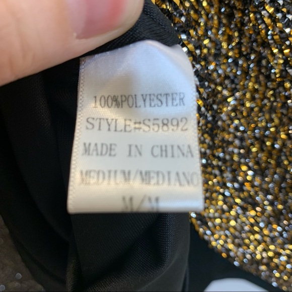 Hommage Metallic Tinsel A-Line Gold Silver Skirt - Picture 7 of 7